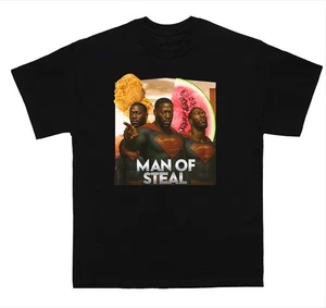 Man of Steal T-Shirt - Lustige Parodie Grafik Meme Tee - Bild 1 von 3