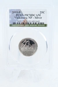 2011-S PCGS PR70DCAM Silber Vicksburg NP Quarter Proof 25C - Bild 1 von 2