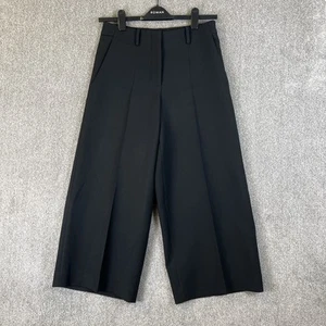 Cos Trousers Women Size UK 10 EU 38 Black Wide Leg Lagenlook Culottes Cropped - Picture 1 of 12