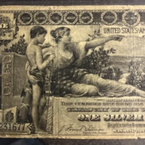 1896 $1 EDUCATIONAL Silver Certificate One Dollar Fr# 224 PMG Net F12 Fine - Picture 1 of 14