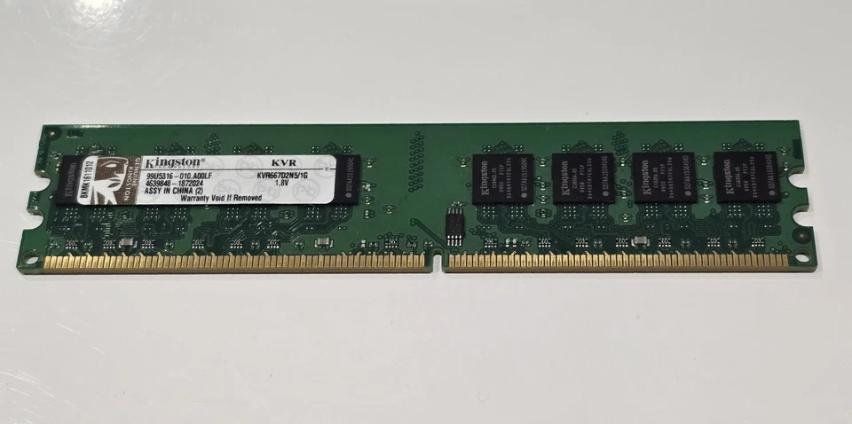 Kingston RAM 1 GB DIMM 533 MHz DDR2 SDRAM Memory (KVR533D2N4/1G) Tested - Image 1 of 1