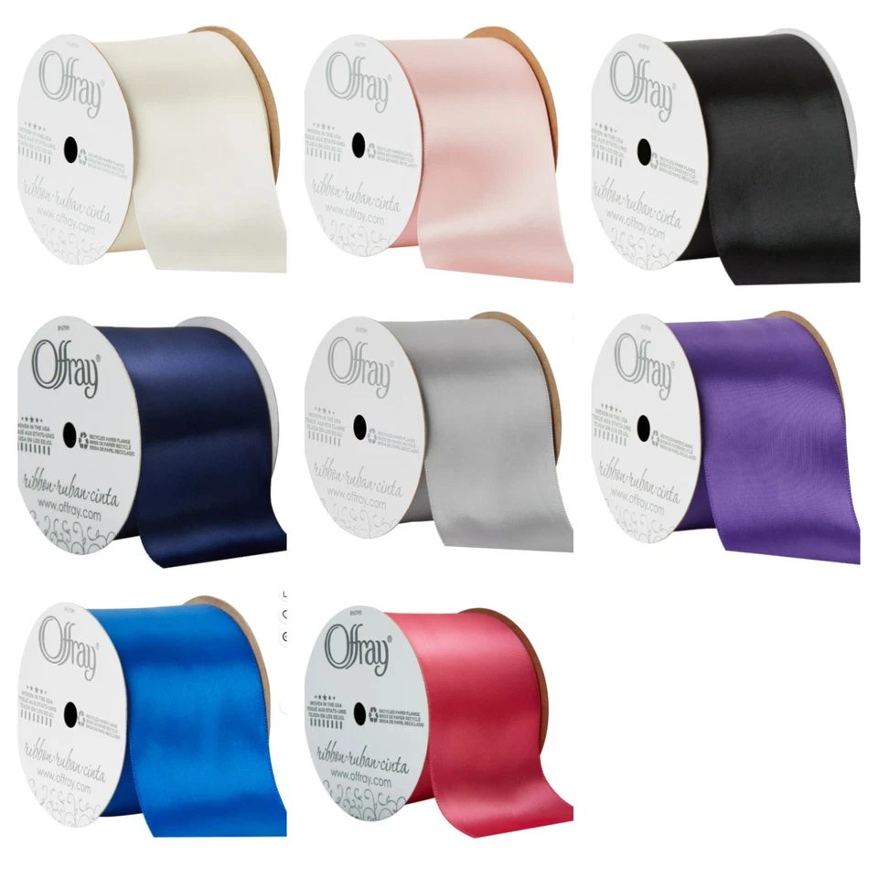 Offray Ribbon, 2 1/4 inch Single Face Satin Polyester Various Colors New - Image 1 of 1