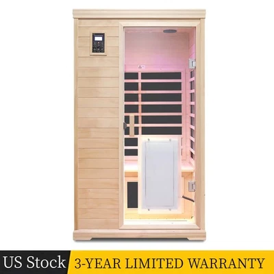 Far Infrared Indoor Sauna Room Hemlock Saunas Detox Home Spa for 2 Persons 1750W - Image 1 of 4