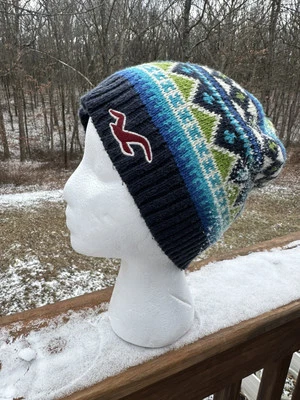 Gorro Hollister unissex multicolorido design Fair Isle tamanho único - Imagem 1 de 4