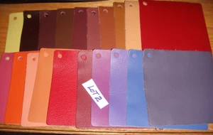 20 LEATHER Upholstery Fabric Samples Swatch Mixed Lot 4''X4" Multicolors - Picture 1 of 2