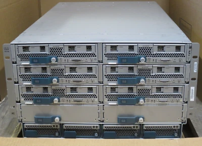 Cisco UCS 5108 8 Slot Blade Chassis 6x B200-M3 10x E5-2650v2 2x E5-2660v2 1280GB - Image 1 of 4