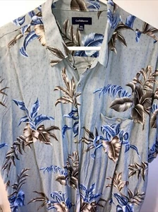Croft & Barrow Men's Size XL Short Sleeve Floral Hawaiian Button Front Shirt - Picture 1 of 6