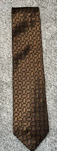 Cravatta cravatta uomo seta 60” marrone bronzo ovale fatta a mano USA J.Z. Richards - Foto 1 di 5