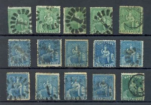 ENGLISH COLONY - BARBADOS 15 CL. STAMPS -UNSORTED - F/VF @1 - Picture 1 of 1