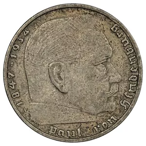 Allemagne - 2 reichsmark 1938 A - Paul von Hindenburg - Berlin - argent - KM.93 - Foto 1 di 2