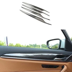 Panel Strip Trim For BMW 5 Series G30 2018-2022 4PCS ABS Carbon Fiber Inner Door - Picture 1 of 7