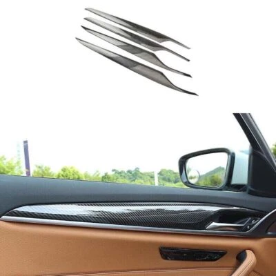 Tira de panel para BMW Serie 5 G30 2018-2022 4 piezas ABS puerta interior de fibra de carbono Foto 1 de 4