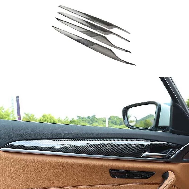 Panel Strip Trim For BMW 5 Series G30 2018-2022 4PCS ABS Carbon Fiber Inner Door - Изображение 1 из 4
