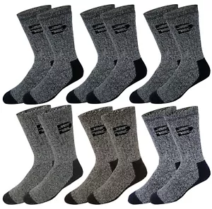 6 Pairs Men's Heavy Weight Outdoor Merino Wool Hiking Winter Thermal Boot Socks - Picture 1 of 5