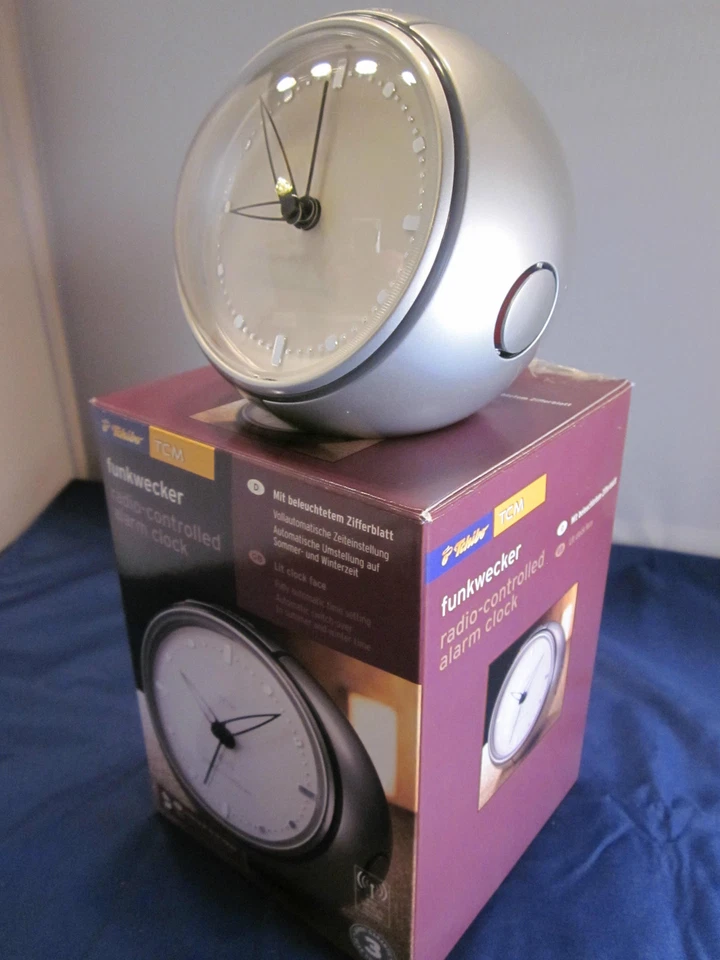 Funkwecker Kugelform Kugelwecker Wecker Funk Tischuhr Uhr Tischfunkuhr Analog   - Bild 1 von 4