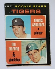 1971 topps baseball - #423 - Rookie Stars - Dennis Saunders, Tim Marting -...