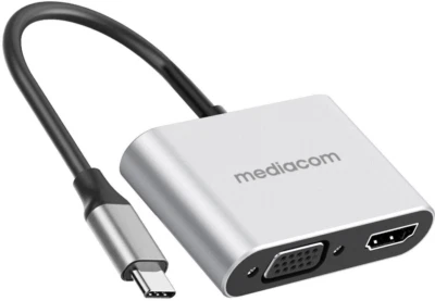 Mediacom MD-C308 Convertitore cavo da Usb a Hdmi Plus Vga Mac Windows - Immagine 1 di 3