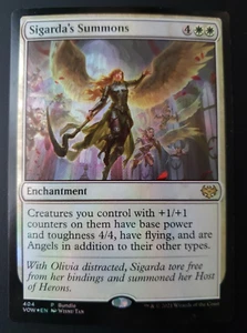 1x Magic The Gathering Sigarda's Summons [Innistrad Crimson Vow] 404 FOIL - Imagen 1 de 5