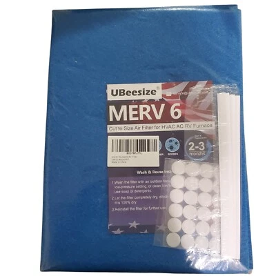 Reusable Furnace Air Filter High Flow Filters Cut to Fit 20x30x1 Ubeesize - Image 1 of 4