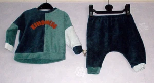 New NEXT Baby Boy 3-6mnths Top & Pants Rib Velour Set Kindness Logo - Picture 1 of 1
