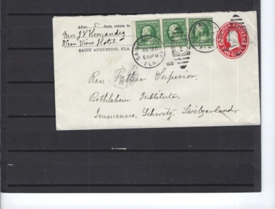 USA--COVER-ENTIRE-1912-STATIONARY-NICE FRANKING-TO EUROPE---F-VF-#325 - Image 1 of 2