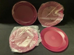 NEW Tupperware set of 4 Open House dessert plates - BERRY - FREE SHIPPING! - Picture 1 of 1