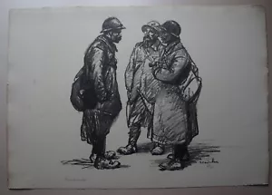 Lithographie CONCILIABULE Signé STEINLEN (1859/1923) WW1 - Foto 1 di 7