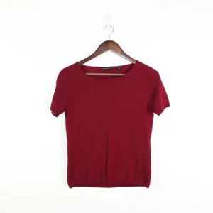Lafayette 148 Wool Short Sleeve Top Burgundy S - Picture 1 of 4