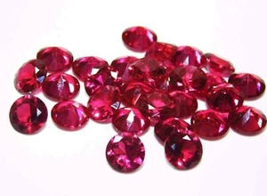 30 Stck. Natürlicher Roter Rubin Edelstein ZERTIFIZIERT Runde Form 6 mm - Bild 1 von 13