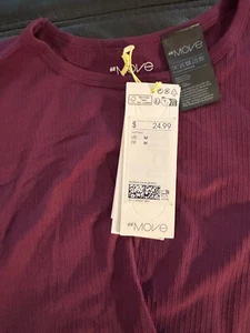 move brand new w tags ladies long sleeve shirt 14" pi to pit 14" tall maroon $25 - Picture 1 of 3