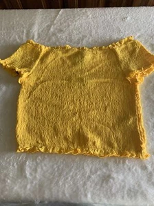 Forever 21 Small schulterfreies gelbes bauchfreies Oberteil - Bild 1 von 4