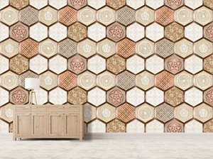 3D Hexagon Pattern S353 Wallpaper Mural Self-adhesive Removable Sticker Kids Pa - Picture 1 of 11