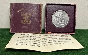 FESTIVAL OF BRITAIN CROWN PIECE 1951 King George VI 5 shilling Coin in RED Box - Picture 1 of 6
