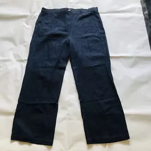 Debenhams Womens Trousers Navy Blue Size 14 Cotton Classics Zip Button - Picture 1 of 8