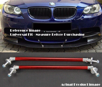 Red 9.5" Bumper Lip Diffuser Spoiler Splitter Strut Support Rod Bar for VW Porch - Image 1 of 4