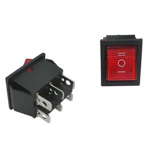 5x Umschalter 2polig 250V 16A I-0-II 31x26mm Rot Wippschalter - Bild 1 von 1