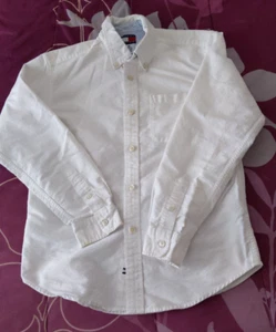 Tommy Hilfiger Jungen Herren Freizeithemd Button Down weiß Gr. M Medium Tasche - Bild 1 von 8