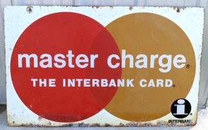 Master Charge Interbank Card Sign 18 x 29 Original - Picture 1 of 4