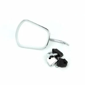 SPECCHIO VESPA / LAMBRETTA TRAPEZOIDALE ATTACCO SU SCUDO CROMATO - Picture 1 of 3