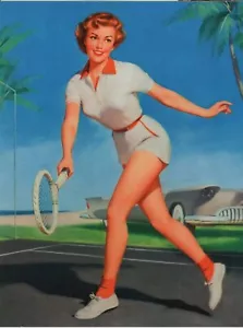"POSTKARTE / SPORTTHEMA / #0024 / TENNIS / KÜNSTLER / WIDERRIST / 1/4"" x 5 1/2" - Bild 1 von 1