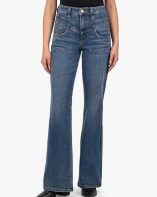 Yugo delantero acampanado tiro alto Ana para mujer KUT From The Kloth en lujo talla 6 nuevo con etiquetas Foto 1 de 4