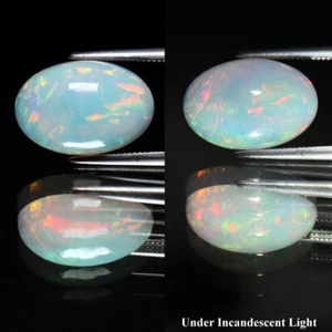 💎 Cabujón ovalado de 3,26 quilates ópalo blanco natural - Juego de colores vivos, gema de Etiopía - Imagen 1 de 6