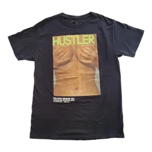 T-Shirt Marke Hustler Größe Medium Reason limitierte Auflage schwarz Grafik 1977 Y2K - Bild 1 von 8