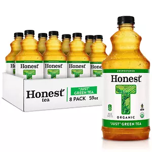 Honest Tee Bio nur grüner Tee 59 Fl Oz Flaschen 8er-Pack Fair Trade zertifiziert - Bild 1 von 12