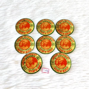 1930s Vintage 1869-1969 Gandhi Satabadi Rajasthan Old Tin Badge Set of 8 TI844 - Imagen 1 de 3