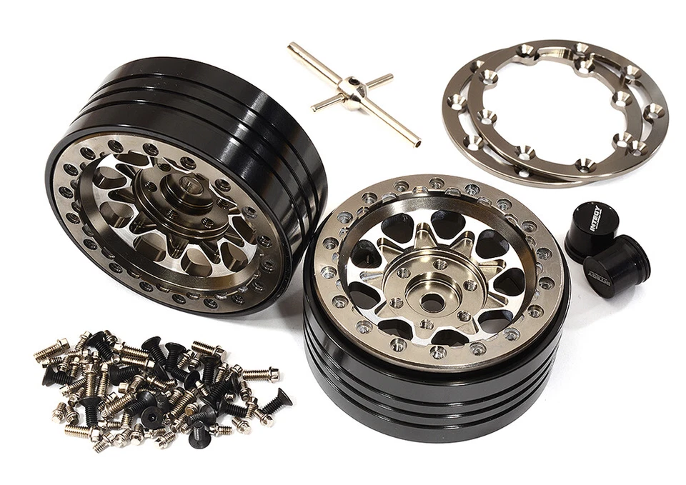 Billet Machined Alloy Beadlock Wheels for Element RC 1/10 Scale Enduro Sendero - Image 1 of 1
