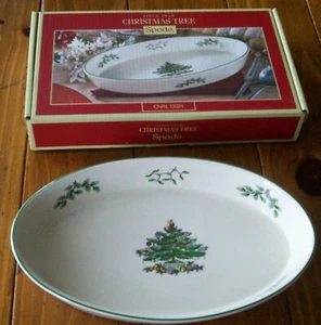 Spode Christmas Tree Oval Dish Baker 10.5" New in Box  - Picture 1 of 3
