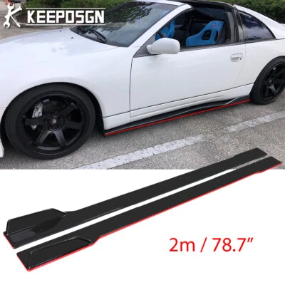 78.7" Side Skirts Rocker Panel Splitter Lip Gloss Red-Line For Nissan 300zx zx32 - Image 1 of 4