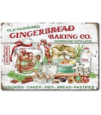 Old Fashion Gingerbread CO Baking  Metal Aluminum Sign 8x12 Kitchen Funny Rustic - Image 1 of 4