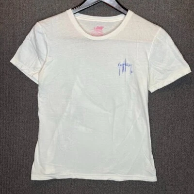 Guy Harvey Tshirt Women's Medium White Double Sided Marlin Fishing Sport Outdoor - Image 1 of 4